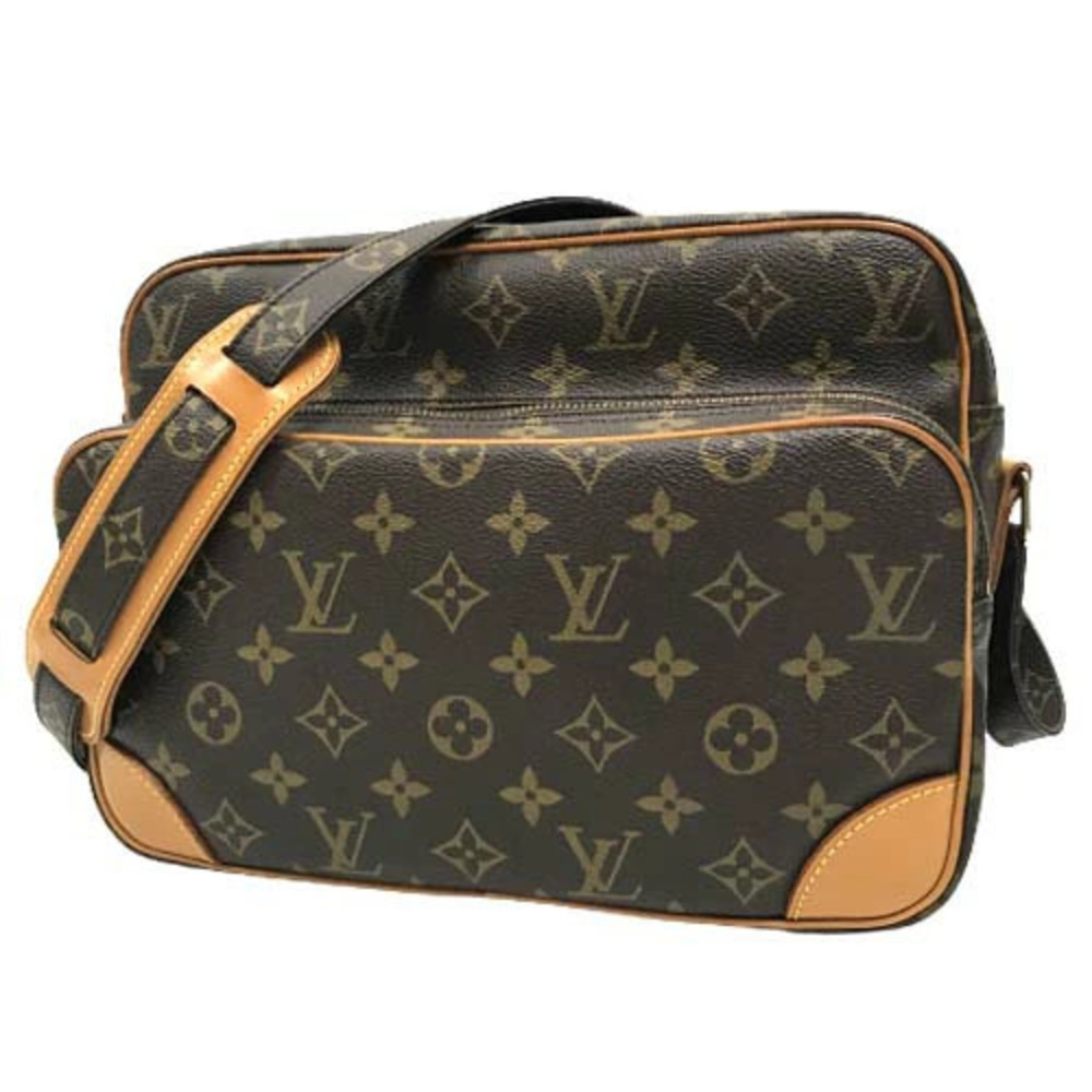Louis Vuitton Nile Monogram Canvas Shoulder Bag Brown